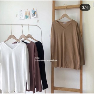 Áo phông cổ V tay dài (+hình thật)