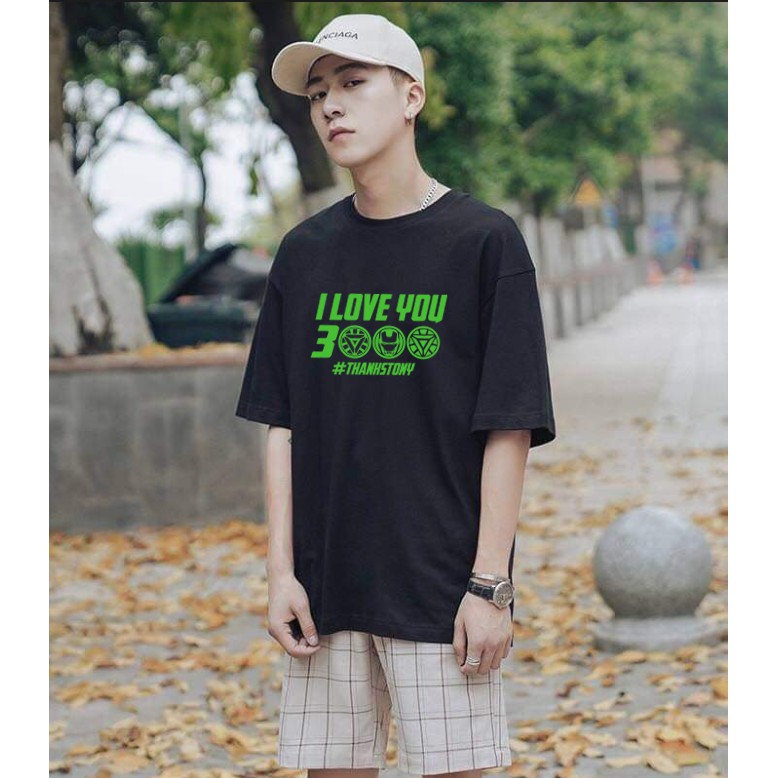 Áo thun unisex tay lỡ dáng rộng I Love You 3000 nam nữ oversize tee phông rộng đơn giản streetwear