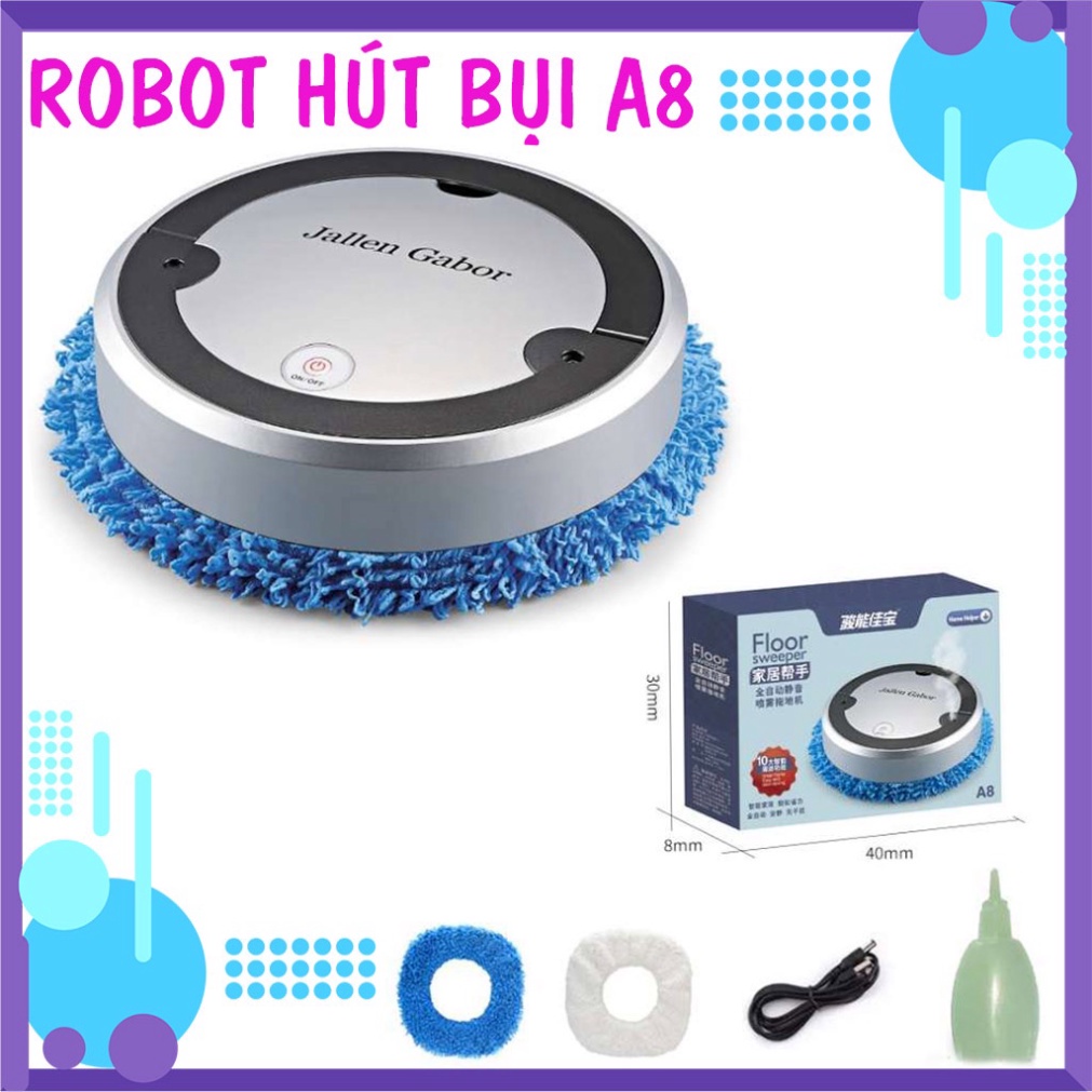 Máy lau nhà thông minh JG A8 tự động có thể dùng thay thế cho cây lau nhà hút bụi, cây lau nhà tự vắt