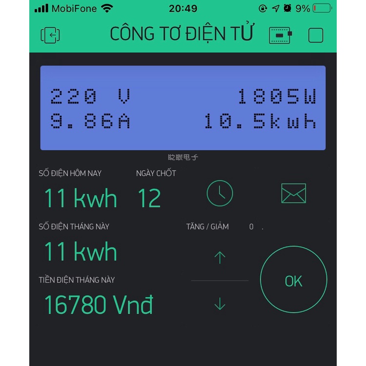 Công tơ điện kết nối WIFI, Công tơ điện tử xoay chiều 1 pha BMC-100