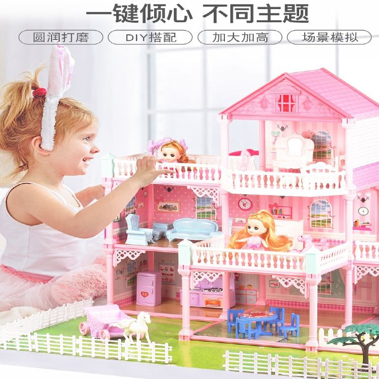 Bộ Đồ Chơi Ngôi Nhà Búp Bê Barbie Xinh Xắn Cho Bé Gái