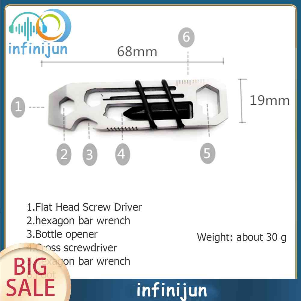 Dụng Cụ Mở Nắp Chai Đa Năng 6 Trong 1 EDC