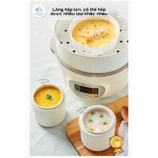 1,6L Nồi Nấu Cháo Chậm, Nồi Ninh Hầm Đa Năng, Nấu Cách Thủy Cho Bé BEAR 1,6L - Bản Quốc Tế BH Chính Hãng 18 Tháng