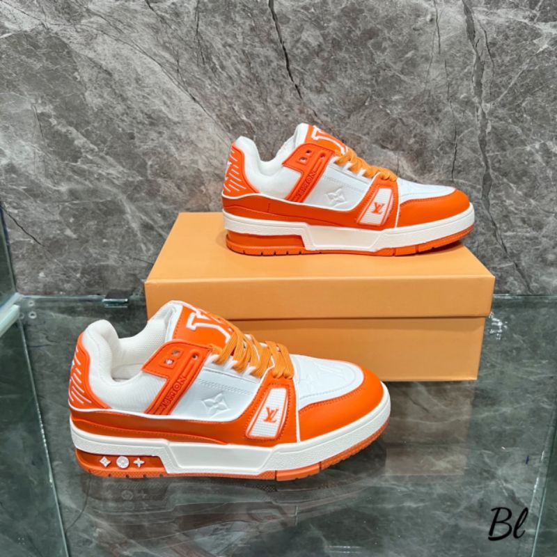 clo Giày Thể Thao Nữ Xanh Cam 5p Lv Da mềm Êm Fullbox Bill Túi Cao Cấp