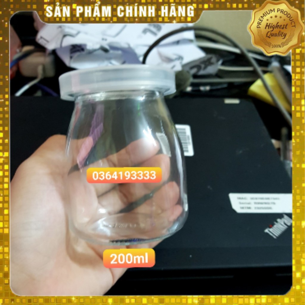 FREESHIP50k Hũ sữa chua thủy tinh 200ml 1 chiếc