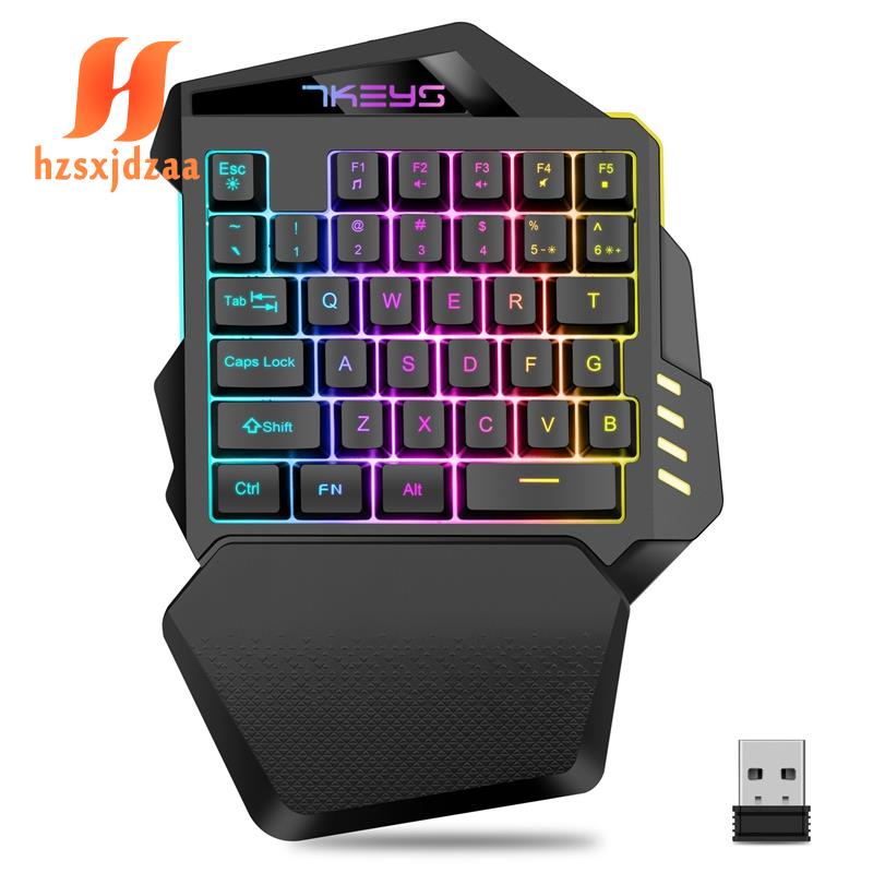 Bàn Phím Cơ Một Tay Không Dây RGB Có Đèn Nền Mini Cho PC PS4 Xbox