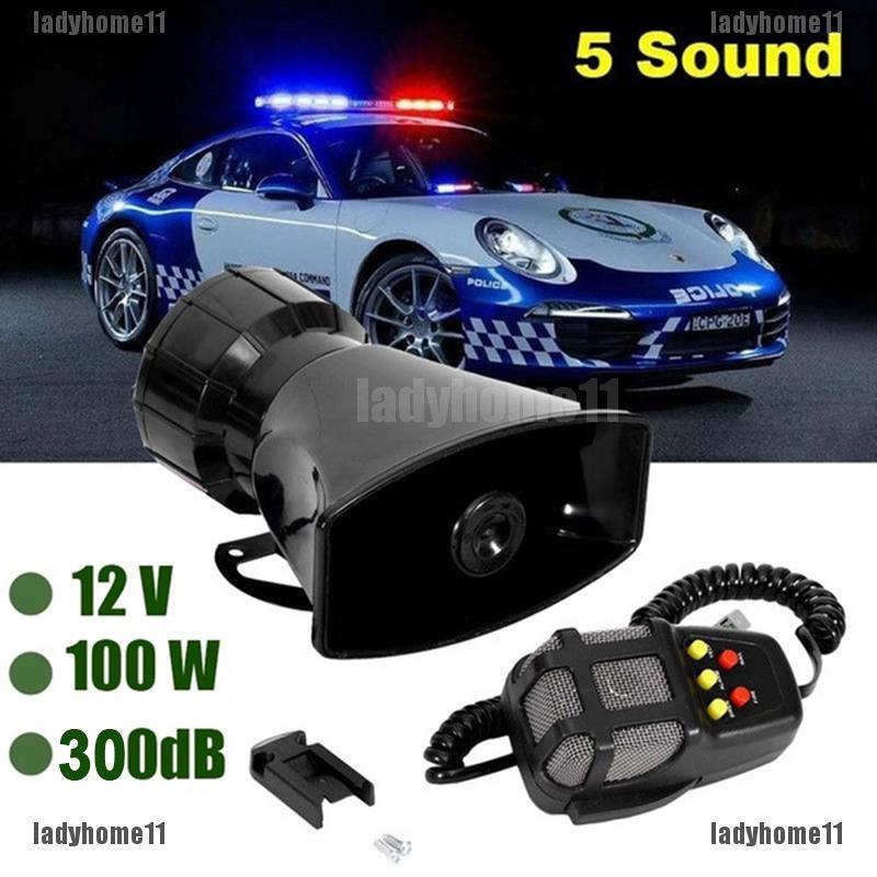 Còi Hơi Âm Thanh Lớn 100W 12V 5 Hệ Thống Âm Thanh + Mic Cho Xe Hơi / Tàu Thuyền