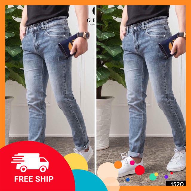 Quần Jean Nam Thời Trang Cao Cấp VNXK Vải Jean Co Dãn