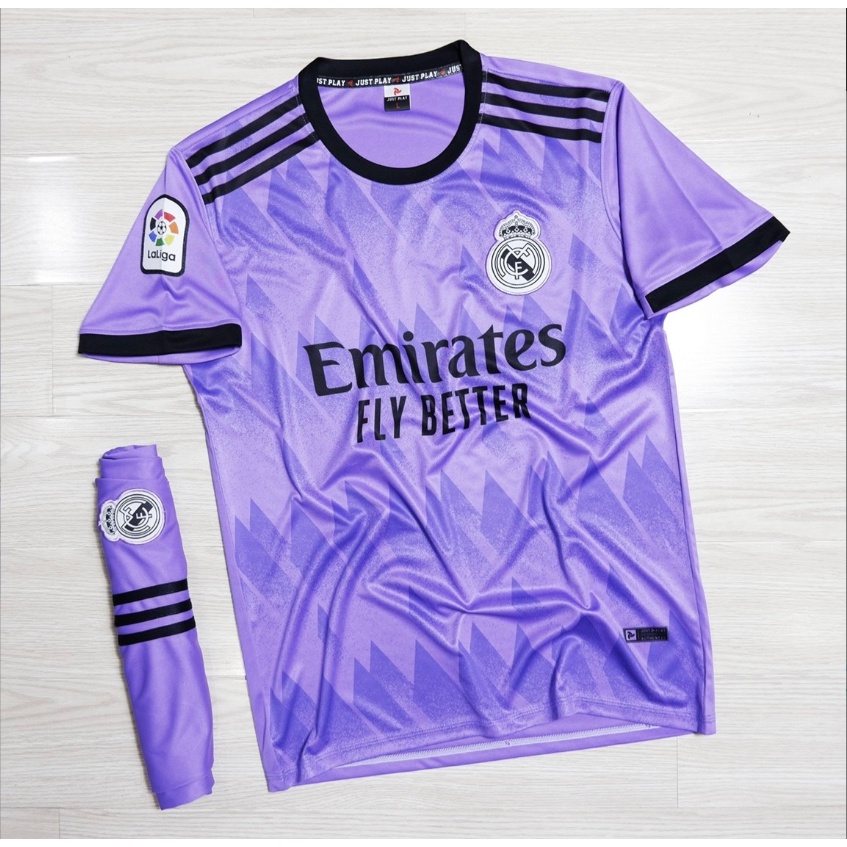 Áo đá bóng, đồ đá banh, quần áo bóng đá, áo Real Madrid Tím - Chất thun lạnh cao cấp, bền, thoáng
