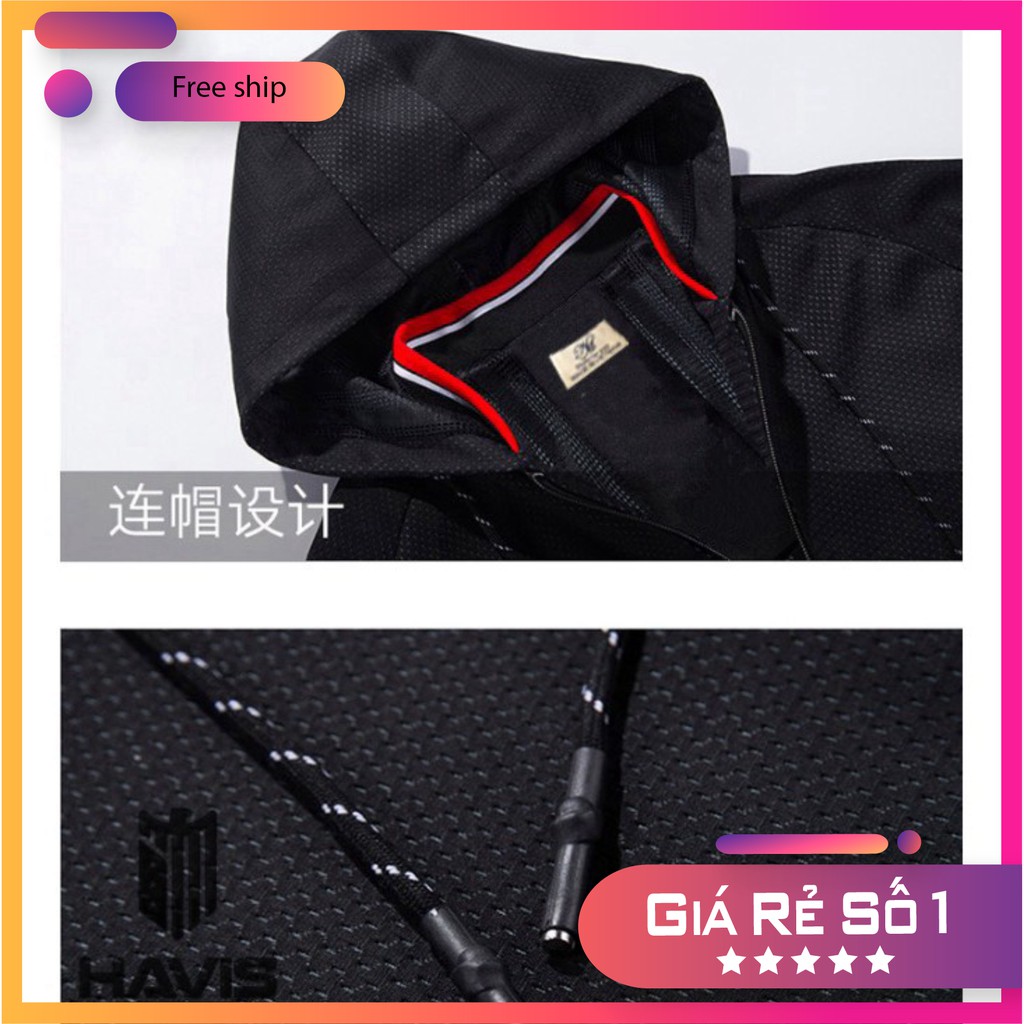 Áo khoác nam HAN'247 Áo khoác chất liệu dù 2 lớp phối nón thể thao_ Kitty Free Shop