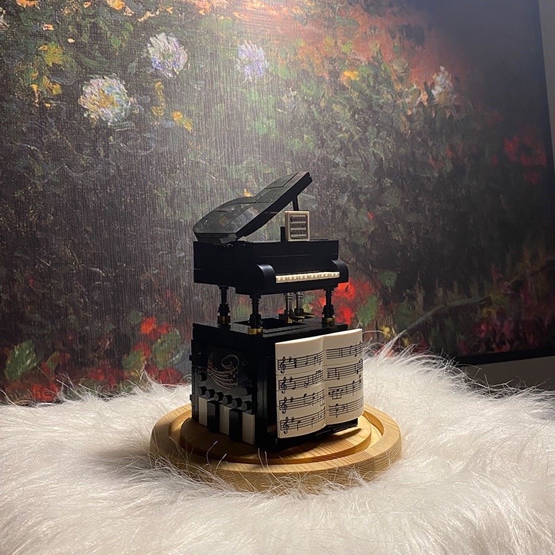Đồ chơi xếp hình lắp ráp LEGOGI Piano Đĩa than tích hợp loa phát nhạc kết nối bluetooth Sembo Block