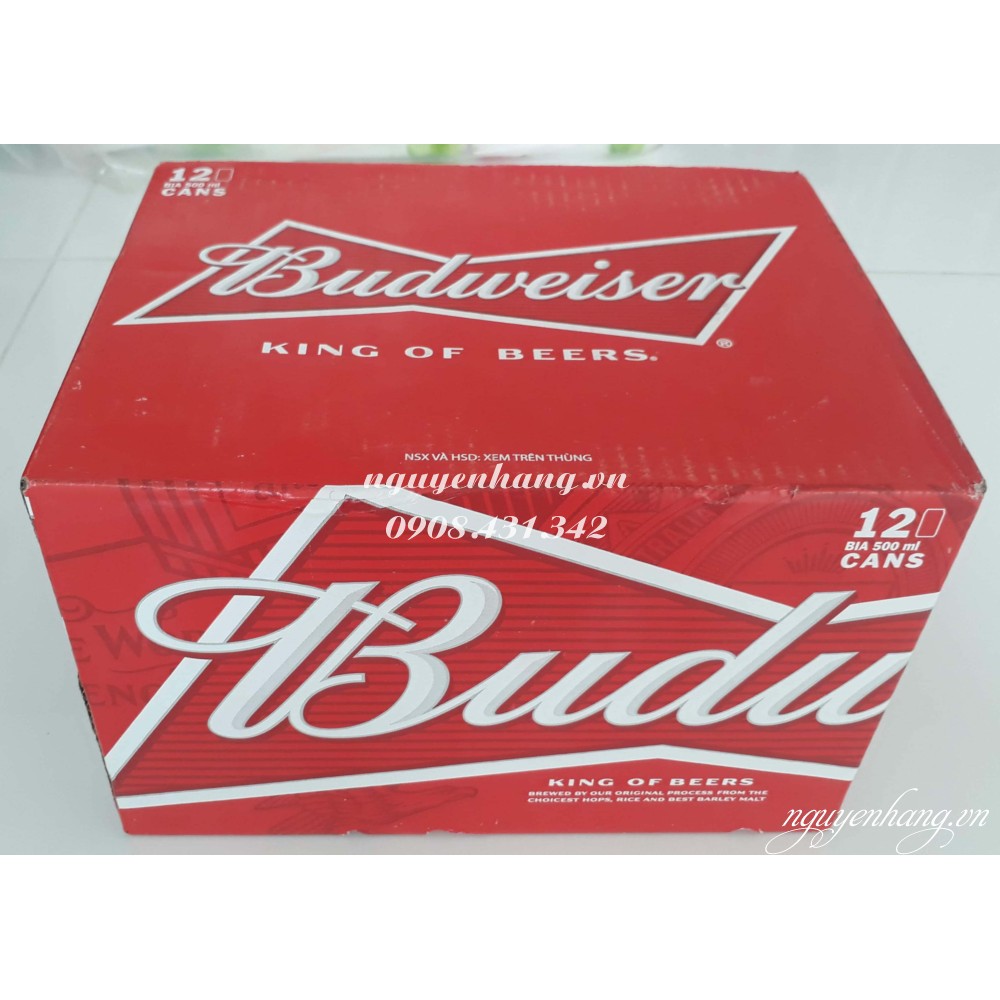 [12 lon] Bia Budweiser lon 500ml