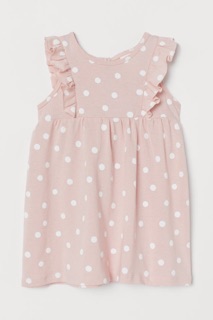 Váy hm kid hồng chấm bi