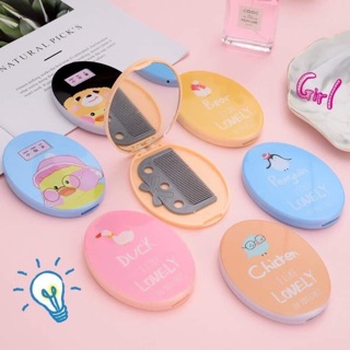 Gương mini bỏ túi kèm lược