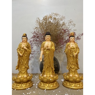 Tây Phương/ Ta Bà Tam Thánh đứng 38cm (  giá chưa có Hào Quang)