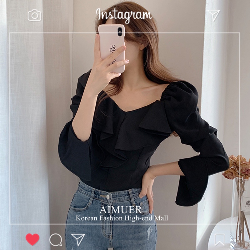 Áo sơ mi kiểu Hàn Quốc đẹp tiểu thư bánh bèo nữ bigsize form rộng đẹp kiểu công sở tay dài  M-6