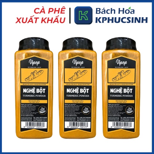 Nghệ bột Vipep 400gr  bột nghệ Vipep chất lượng cao gia vị nấu ăn KPHUCSINH - Hàng Chính Hãng