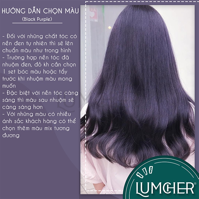 Thuốc nhuộm tóc Đen Tím - Tím Đen không tẩy chính hãng Lumcher LC28