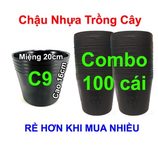 100 chậu nhựa trồng hoa, cây cảnh c9