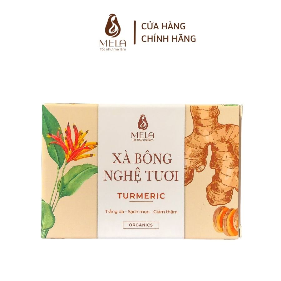 Xà Bông Nghệ MELA, Xà Phòng Thiên Nhiên Handmade Chăm Sóc Mặt Và Body Giúp Da Sáng Khoẻ Mờ Thâm - ML05