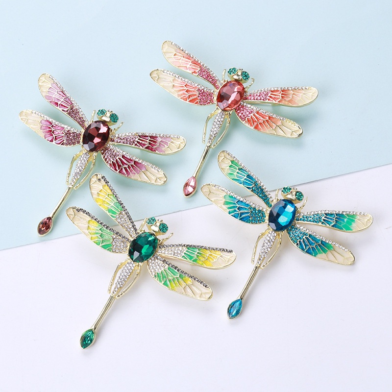 Ghim Cài Áo Hình Chuồn Chuồn Đính Đá Thời Trang Âu Mỹ Cho Nữ