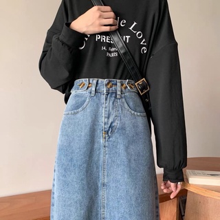 [ORDER] chân váy jeans dài ulzzang