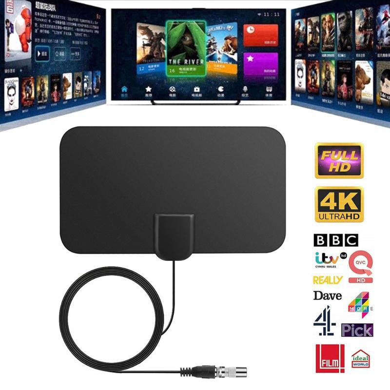 Ăng Ten TV Kỹ Thuật Số Trong Nhà Thu Sóng HDTV 200 Dặm HD TV Fox VHF UHF DVB-T2