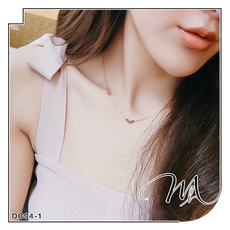 Dây chuyền nữ Titan không gỉ mặt trái tim chữ Love You dễ thương - Măng’s House DC94