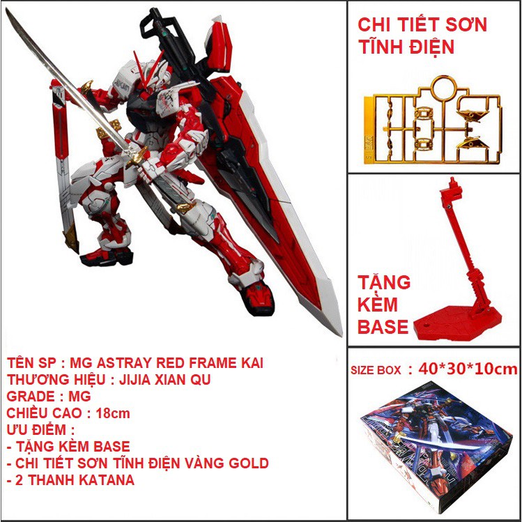 [Mã 153LIFESALE giảm 10% đơn 99K] Mô hình Lắp Ráp MG Gundam Astray Red Frame Kai Jijia 1/100 Đồ Chơi Anime