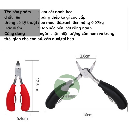 Kìm bấm nanh lợn Dương ninh cho heo có bọc cao su cầm tay 12CM CN04