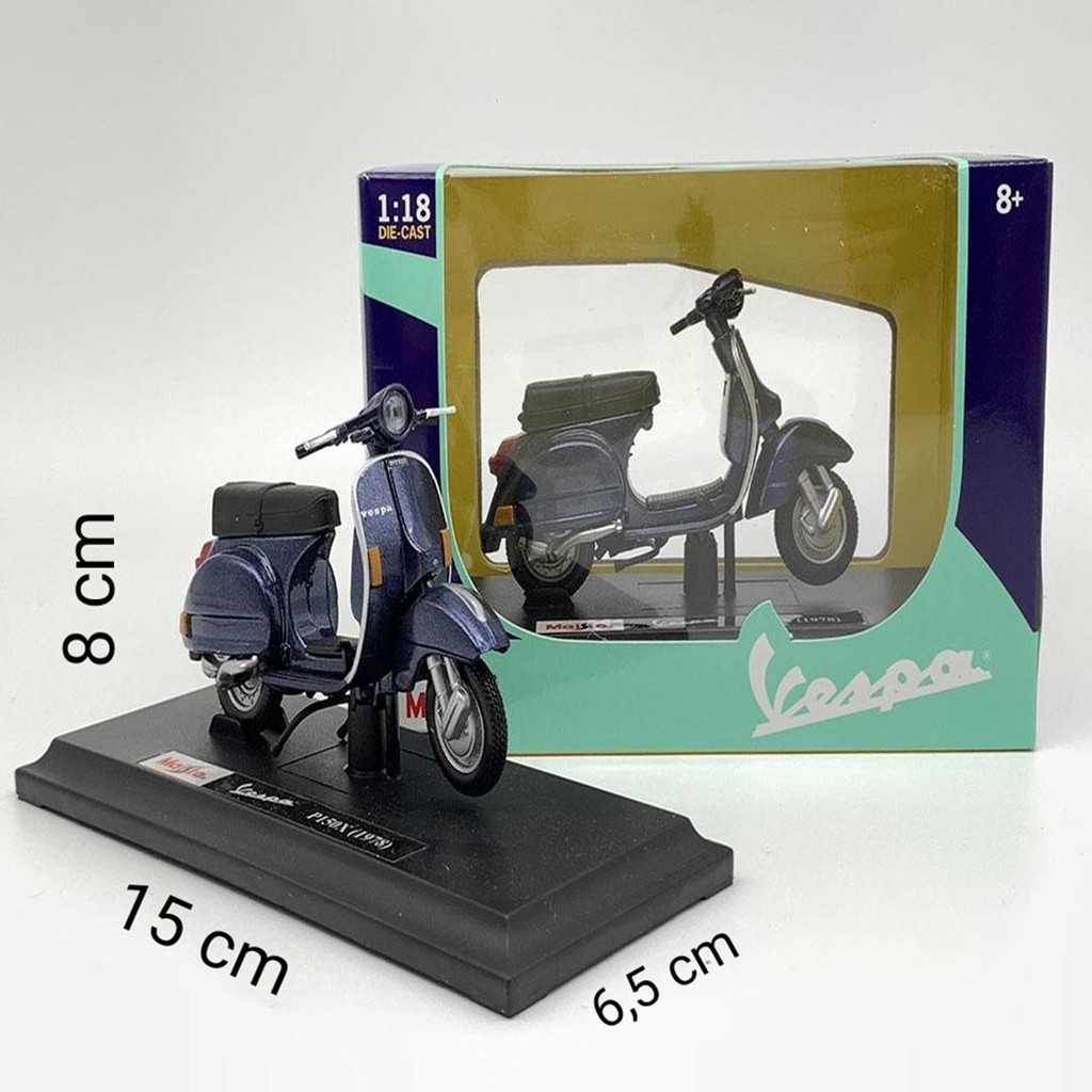 Xe Mô Hình Vespa P150X (1978) 1:18 Maisto Xanh Đen