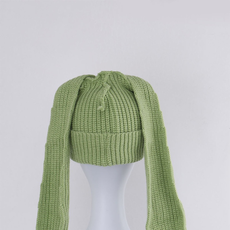 Mũ Len Beanie Đính Tai Thỏ Dài Ngộ Nghĩnh Cho Nữ
