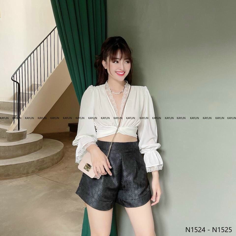 Áo croptop tay phồng sexy áo kiểu ulzzang hàn quốc dễ thương.