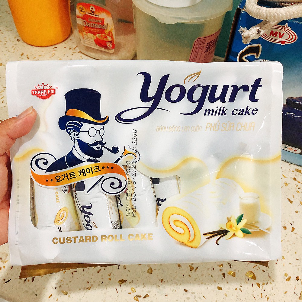 [ BÁNH CUỘN SỮA CHUA SIÊU NGON ] Combo 02 Bịch x 12 thanh (220gr) Bánh bông lan cuộn phủ sữa chua Yogurt (Date: 12 tháng