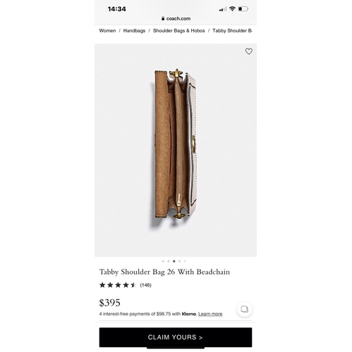 TÚI COACH Tabby Shoulder Bag 26 With Beadchain