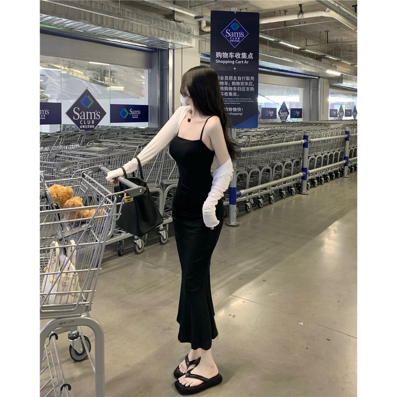 Đầm Hai Dây Lưng Cao Dáng Ôm Thời Trang Mùa Hè Quyến Rũ Cho Nữ