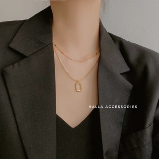 Dây chuyền Vòng cổ Choker TITAN basic chain 2 lớp dây tách biệt HALLA