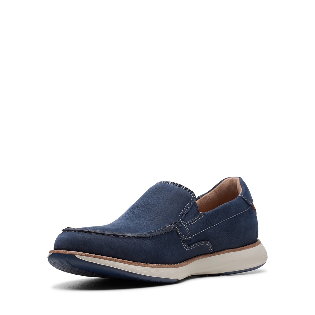 Giày Da lộn Nam CLARKS Un Pilot Step Màu Navy và Tan