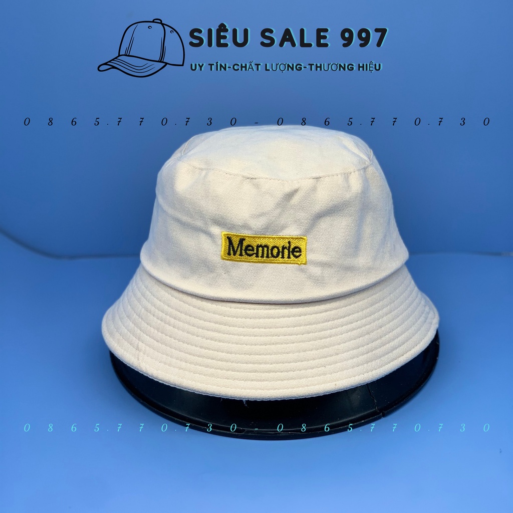 MŨ BUKCET MEMORIE NHUNG MỊN - NÓN RỘNG VÀNH THÊU LOGO FORM CHUẨN ĐẸP THỜI TRANG NAM NỮ
