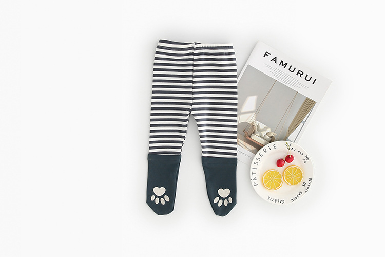 Quần tất vớ đan len bằng vải cotton họa tiết sọc cho bé dễ thương tiện lợi