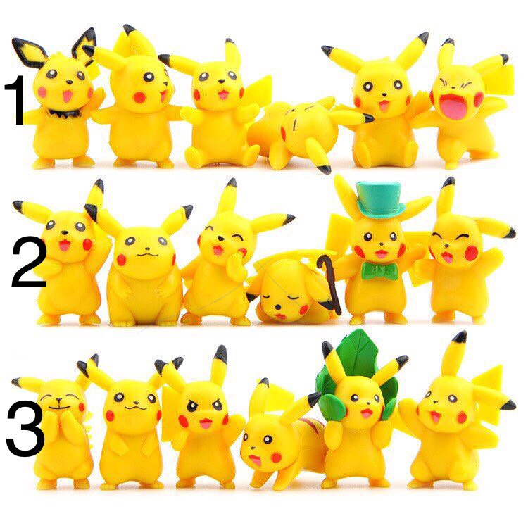 Combo 18 Mô Hình Nhân Vật Pikachu Xinh Xắn Dễ Thương