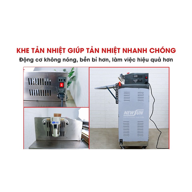 Máy Hút Chân Không Vòi Ngoài NS-VS800 NEWSUN, Bảo hành 12 tháng-Vỏ INox, không kén túi, năng suất cao, Điện 220V/50Hz