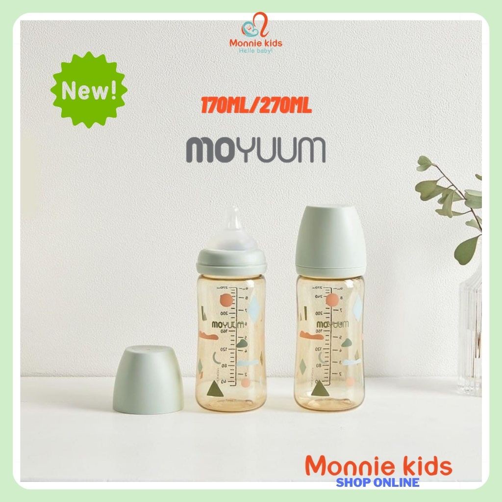 Bình sữa MOYUUM Cloud PPSU 170 - 270ml, Bình sữa chịu nhiệt cao cấp an toàn - Monnie Kids