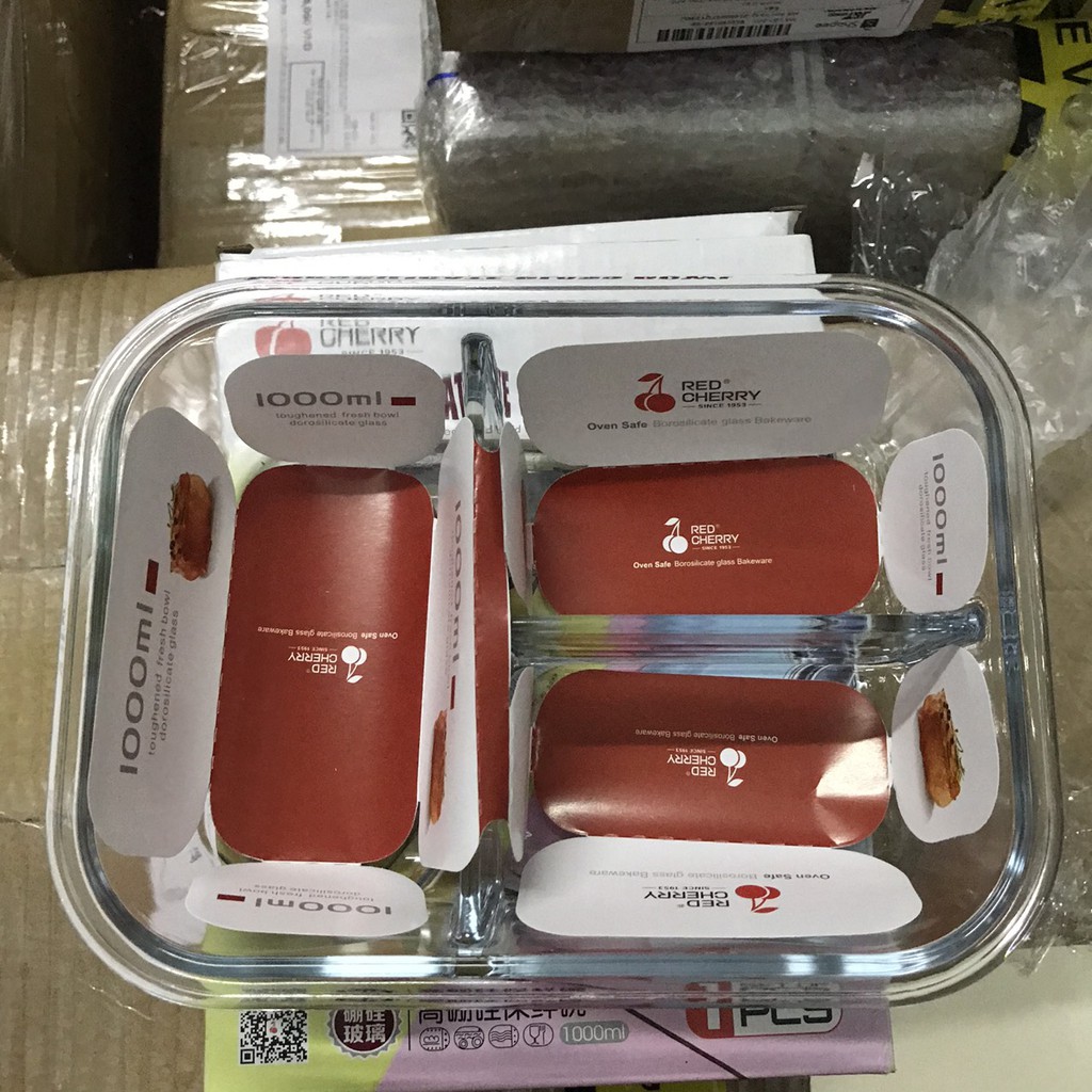 Hộp Cơm thủy tinh 3 Ngăn Kèm Đũa Thìa Inox - Giao Màu Ngẫu Nhiên | BigBuy360 - bigbuy360.vn