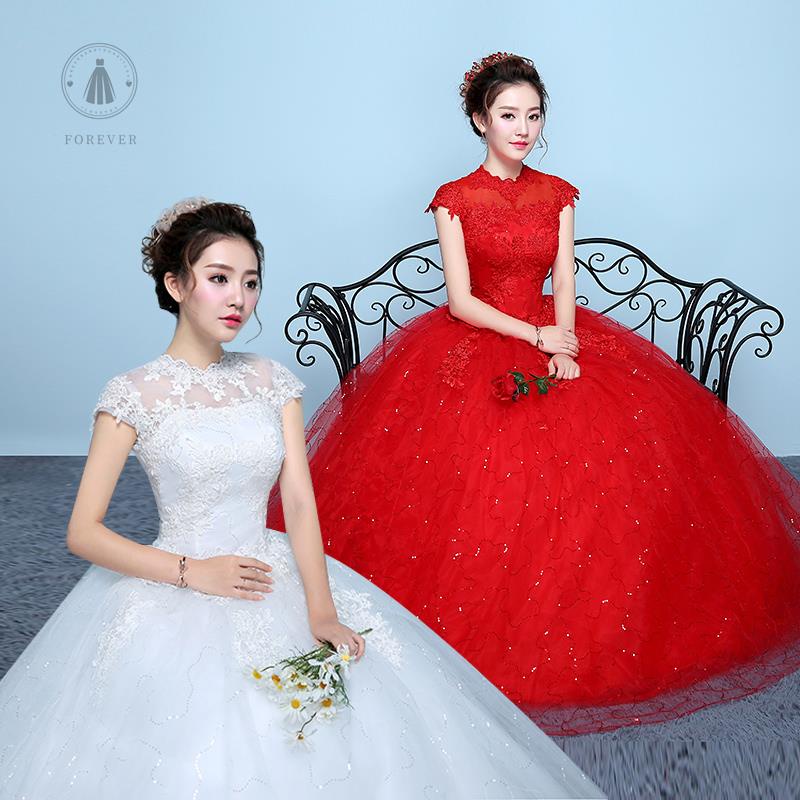 LOVE Váy cưới màu đỏ 2022 váy cưới cô dâu mới lễ cưới người lớn cổ tích học sinh trung học phiên bản Hàn Quốc của cùng m