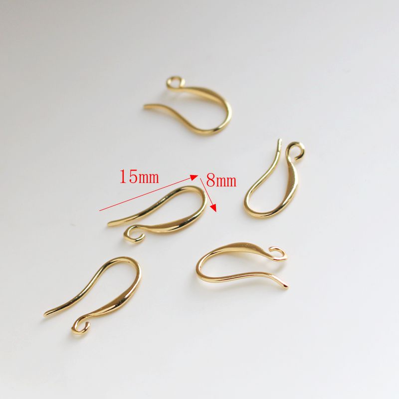 Cặp Khuyên Tai Móc Thủ Công Bằng Đồng 14k Màu Vàng Đồng Sang Trọng Đơn Giản diy