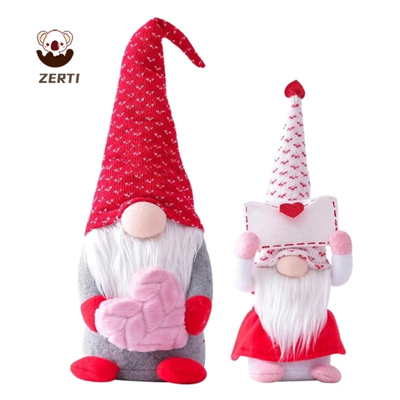 Zerti Handcrafted Plush Gnome Dolls Family For Valentine's Day Confession Gift Party Home Decorative Doll