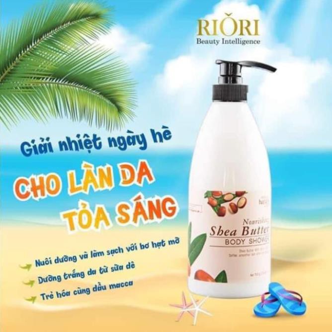 Sữa tắm Trắng Dưỡng Ẩm Bơ Hạt Mỡ RIORI Nourishing Shea Butter Body Shower – 750g - Mỹ phẩm Hàn Quốc