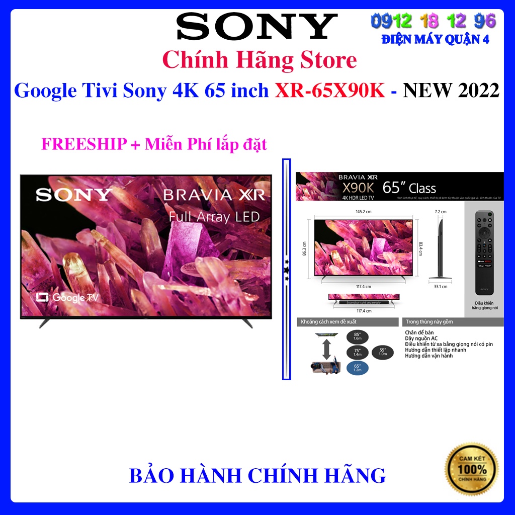 Google Tivi Sony 4K 65 inch XR-65X90K