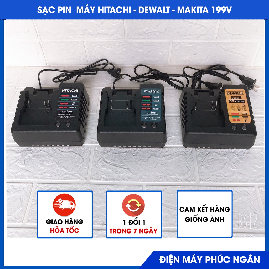 Sạc pin máy khoan, máy siết bulong 118v, 198v,199v…